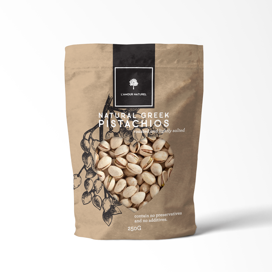 Packaging design trends 2020 example: pastel brown pistachio packaging