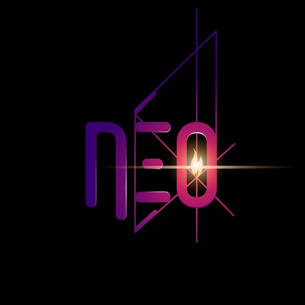 rhombus shape behind the word “Neo”