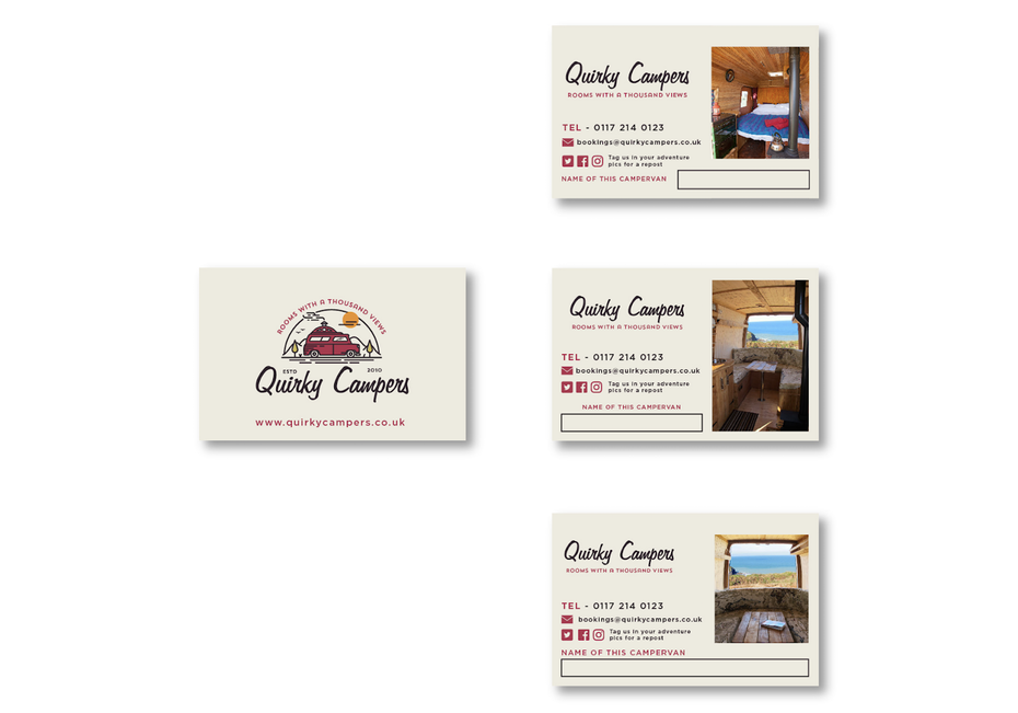 Quirky Campers business cards