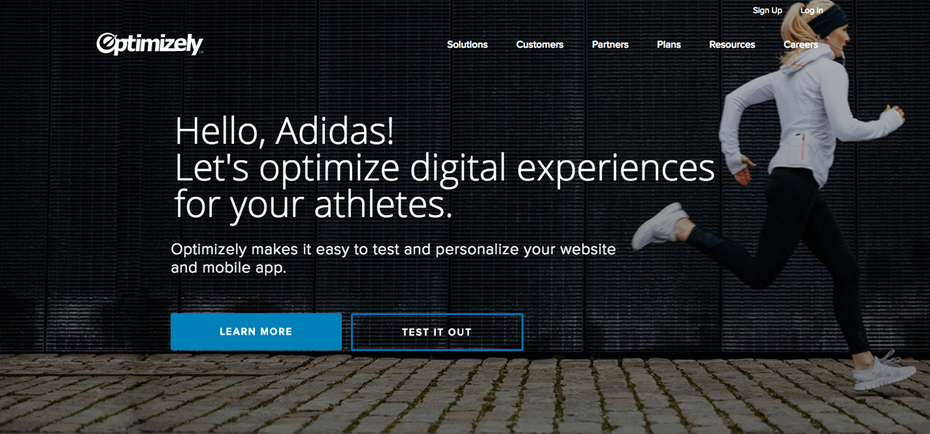 Optimizely page personalization for Adidas