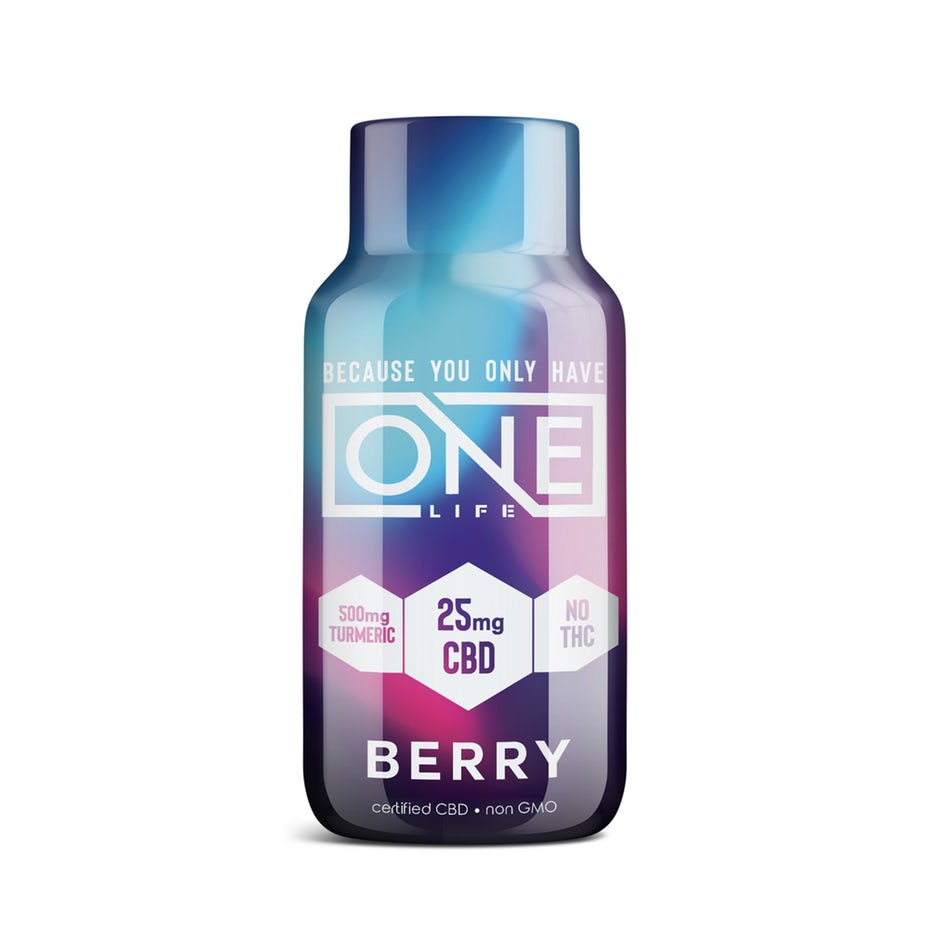 Packaging design trends 2020 example: bright purple pink and blue gradient bottle design