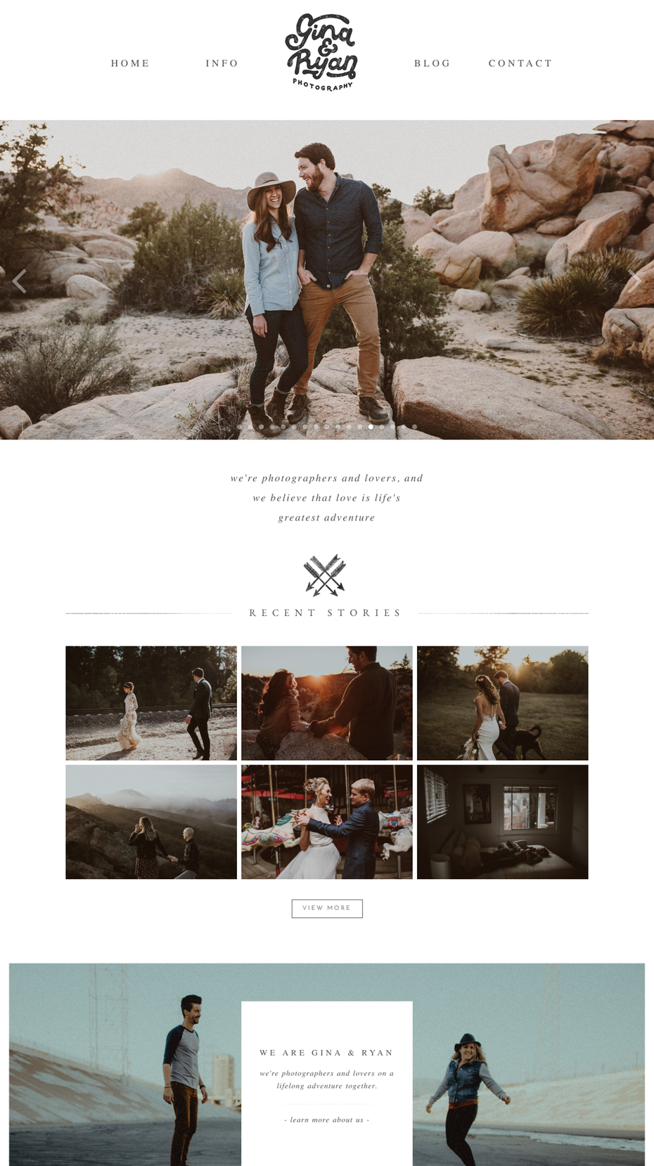 Gina and Ryan Wedding Photography Homepage