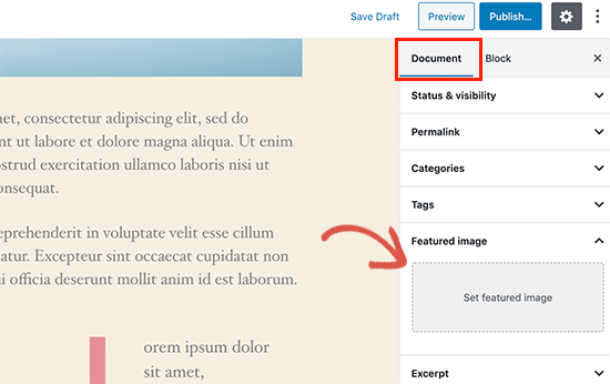 Setting a featured image for a WordPress post