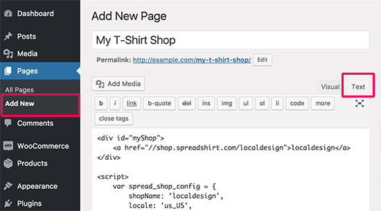 Creating your tshirt shop page in WordPress