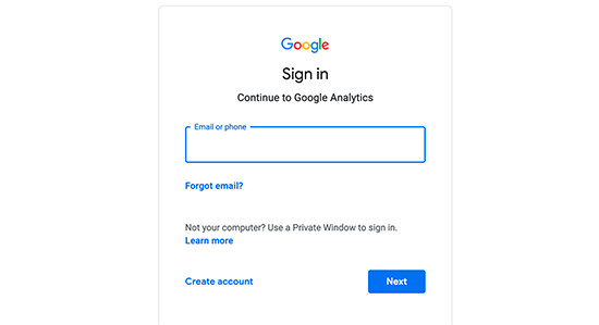 Sign in with your Google account