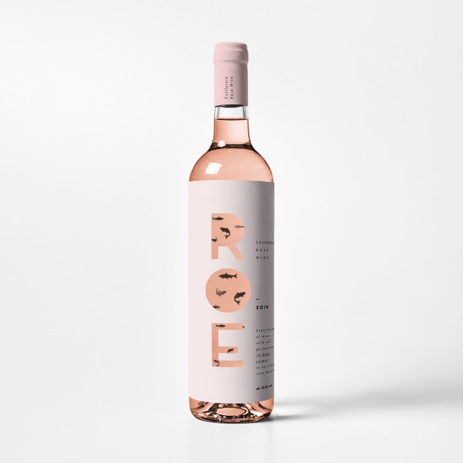 Packaging design trends 2020 example: wine label design with transparent cut outs