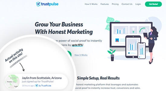TrustPulse Social Proof Bubble