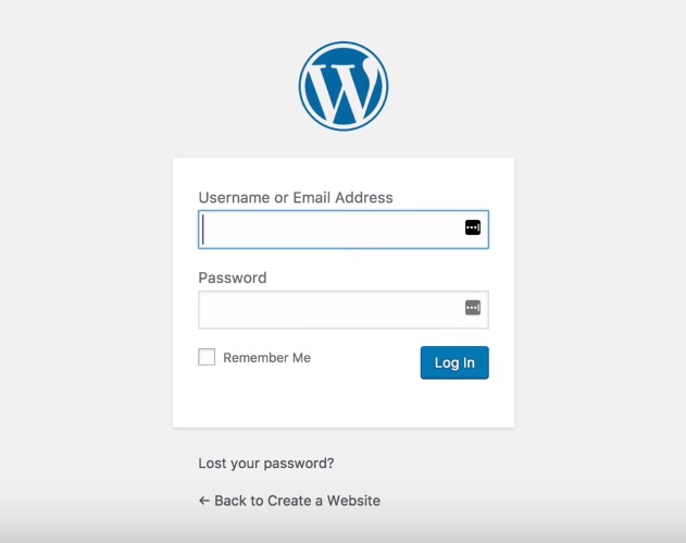 wp login form