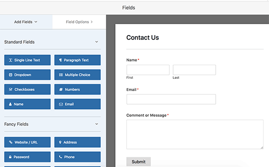 Creating a contact form in WordPress